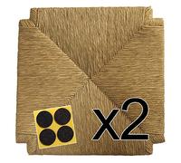 ArredaSì Fond en paille 40,8 x 40,8 cm (MOD. 117 ZF) [Lot de deux] + patins offerts