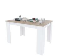 Arreditaly Table de Salle à Manger Extensible, chêne Canadien et Blanc artik, Dimensions 140 x 78 x 90 cm