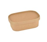 Arredo Chef Barquette Écologique en Carton Kraft pour Restauration à Emporter - Contenant Alimentaire Recyclable et Résistant lot de 50 pièces (Couvercle en KRAFT, 880 ML)