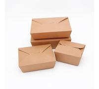 Arredo Chef Boîte Alimentaire en Carton Kraft - Emballage Étanche et Résistant à la Chaleur pour Repas à Emporter Lot de 100 pcs. (Américaine, 1200 ML)