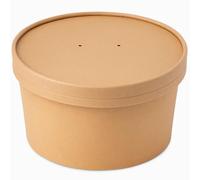 Arredo Chef - Bol Salade Kraft 750 ML avec Couvercle en KRAFT - Jetable Alimentaire Étanche - Pour Plats Chauds ou Froids à Emporter - Lot de 50 - Micro-ondable