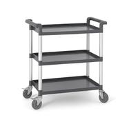 Arredo Chef - Chariot de Débarrassage Professionnel - 3 Plateaux Polypropylène - 81 × 43.5 × 91 cm - 90 kg - Roues Silencieuses - Cuisine, Restaurant, Hôtel, Collectivité