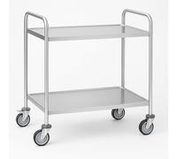 Arredo Chef - Chariot de Service INOX à 2 Niveaux - 84,5 x 52,5 x 94 cm - roulettes Pivotantes avec Freins - Cuisine Pro, Restaurant, Collectivité