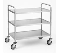 Arredo Chef - Chariot de Service INOX à 3 Niveaux - 84,5 x 52,5 x 94 cm - roulettes Pivotantes avec Freins - Cuisine Pro, Restaurant, Collectivité