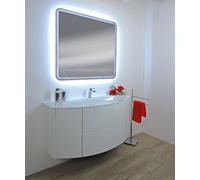 Arredobagnoecucine Meuble de salle de bain suspendu Eden blanc frêne, 120 cm, base et lavabo uniquement