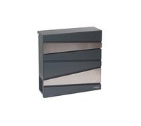 ARREGUI Armor E6905 Boîte aux Lettres Individuelle Acier & Acier Inoxydable avec Porte-journaux, Taille M (Format A4), Boîte aux Lettres Design, Couvercle de Protection, Support Journaux, Gris et Inox