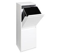 ARREGUI Basic CR201-B Poubelle de Recyclage Cuisine 2 Bacs | 2 x 17 L (34 L) | Tri Sélectif 2 Rangements | Meuble-Poubelle en Acier avec 2 Seaux | Sac à ordure | blanc