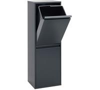 ARREGUI Basic CR204-B Poubelle de Recyclage Cuisine 2 Bacs | 2 x 17 L (34 L) | Tri Sélectif 2 Rangements | Meuble-Poubelle en Acier avec 2 Seaux | Sac à ordure | anthracite