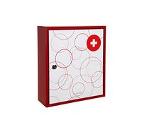 Arregui BT001-1 - Armoire à pharmacie, acier décoré, clé de scie, 100 x 315 x 360 mm, blanc/rouge