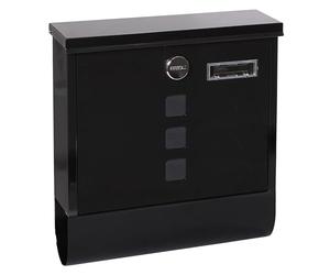 ARREGUI Chance E7004 Boîte aux Lettres Individuelle en Acier avec Porte-journaux, Taille M (Format A4), Boîte aux Lettres avec Serrure Couverte, Porte-carte et Porte-journaux, Noir