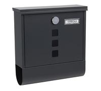 ARREGUI Chance E7005 Boîte aux Lettres Individuelle en Acier avec Porte-journaux, Serrure Couverte, Porte-Carte/Porte-journaux, Gris Anthracite Taille M (Format A4 et Magazines) -33 x 31,2 x 10 cm