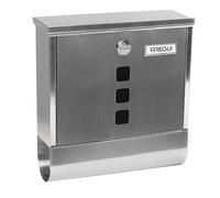 ARREGUI Chance E7007 Boîte aux Lettres Individuelle en Acier Inoxydable avec Porte-journaux, Taille M (Format A4), Boîte aux Lettres avec Serrure Couverte, Porte-Carte et Porte-journaux, INOX