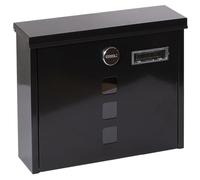 ARREGUI Chance E7104 Boîte aux Lettres Individuelle en Acier, Taille M (Format A4), Boîte aux Lettres avec Serrure Couverte et Porte-carte, Facile à Installer, Noir