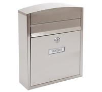 ARREGUI Compact E5737 Boîte aux Lettres en Acier Inoxydable, Taille S (Courrier Format A5), Boîte aux Lettres Extérieure Individuelle, Boîte aux Lettres Murale, Anti-Pluie, Facile à Installer,INOX