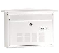 ARREGUI Deco E5701 Boîte aux Lettres Individuelle en Acier, Taille M (Courrier Format A4, Magazine), Boîte aux Lettres Murale au Fond Étroit, Anti-Pluie, Facile à Installer, Blanc