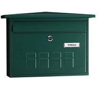 ARREGUI Deco E5703 Boîte aux Lettres Individuelle en Acier, Taille M (Courrier Format A4, Magazine), Boîte aux Lettres Murale au Fond Étroit, Anti-Pluie, Facile à Installer, Vert