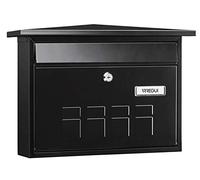 ARREGUI Deco E5704 Boîte aux Lettres Individuelle en Acier, Taille M (Courrier Format A4, Magazine), Boîte aux Lettres Murale au Fond Étroit, Anti-Pluie, Facile à Installer, Noir