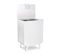 ARREGUI Duplo CR211-D Poubelle de Recyclage Cuisine 2 Bacs | 2 x 26 L (52 L) | Meuble Poubelle de Tri Sélectif Moderne en acier avec 2 seaux | Poubelle design avec pieds | Sac Grande Capacité | blanc