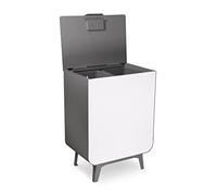 ARREGUI Duplo CR271-D Poubelle de Recyclage Cuisine 2 Bacs | 2 x 26 L (52 L) | Meuble Poubelle de Tri Sélectif Moderne en acier avec 2 seaux | Poubelle design avec pieds | Sac Grande Capacité | gris