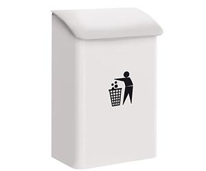 ARREGUI E6101 Poubelle Murale de recyclage en acier pour garage et espaces communs intérieurs, 18L, Blanc