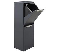 Arregui Ecoclas CR204-E Poubelle de recyclage en acier à 2 compartiments 2 x 17 l (34 L) Anthracite