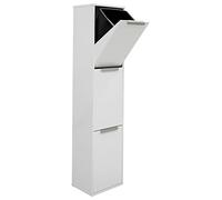Arregui Ecoclas CR301-E Poubelle de recyclage en acier à 3 compartiments 3 x 17 l (51 L) Blanc