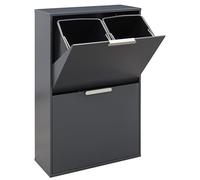 ARREGUI Ecoclas CR604-E Poubelle de Recyclage Cuisine 4 Bacs | 4 x 17 L (68 L) | Poubelle de Tri Sélectif 4 Rangements | Meuble Poubelle en Acier avec 4 Seaux | Sac Poubelle | anthracite