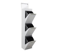ARREGUI Ecoclas Plus CR321-E Poubelle de Recyclage Cuisine 3 Bacs | 51 L (3 x 17 L) | Tri Sélectif 3 Rangements et Plateau Multifonction | Meuble 3 Seaux | Sac | Blanc
