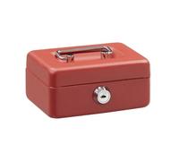 ARREGUI Elegant C9004 Caisse à monnaie et billets à clé pour ranger et transporter l'argent | Caisse en acier Tirelire avec fente pour pieces | Coffre fort portatif 12,5 cm de longueur | Couleur Rouge