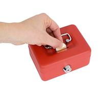 Arregui Caisse à monnaie et billets Elegant C9004 – Serrure à clé, fente pour pièces – Rouge