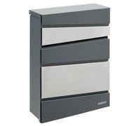 ARREGUI Flysch E6925 Boîte aux Lettres en Acier | Taille M (Courrier Format A4, Magazine) | Boîte aux Lettres Design Moderne avec Couvercle de Protection | Gris et INOX