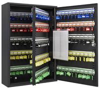 ARREGUI PL200EN Armoire à clés 200 Crochets réglable | Boite à cléf Murale Verrouillage electronique IP65 à Code programmage | Placard Murale pour Rangement de 200 clefs | 55 x 38 x 14 cm | Noir