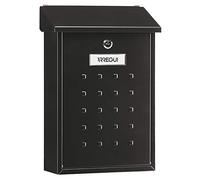 Arregui Boîte aux lettres individuelle E5604 en acier Taille M (A4) Murale Anti-pluie Noir