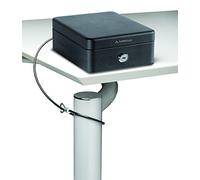 ARREGUI Private C9467 Caisse à monnaie et billets à clé pour ranger et transporter l'argent | Coffre de sécurité en acier avec cable de fixation | Coffre fort portatif 15 cm de longueur| Couleur Noir