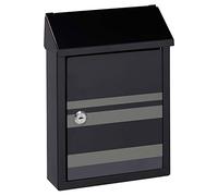 ARREGUI Smart Graphic E5724-STR Boîte aux Lettres en Acier avec Sérigraphie Décorative « Lines », Taille S (Courrier Format A5), avec Fente Arrière, Facile à Installer, Noir