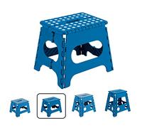 Arregui Tabouret pliable de cuisine, petit escalier, tabouret pour enfants, banc de bain, escalier pour adultes et enfants (jusqu'à 150 kg), bleu, hauteur 27 cm