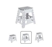 ARREGUI TB-039-GB Tabouret Pliant | Marchepied pour Adultes et Enfants | Escabeau Pliant | Pour la Cuisine, Salle de Bain, Camping | 39 cm Hauteur | White & Grey