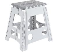 ARREGUI TB-039-GB Tabouret Pliant | Marchepied pour Adultes et Enfants | Escabeau Pliant | Tabouret marchepied Enfant | Tabouret pour la Cuisine, Salle de Bain, Camping | 39 cm Hauteur | White & Grey