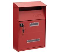 ARREGUI Up D-2006/R Boîte aux Lettres Individuelle en Acier, Taille S (Courrier format A5), Petite Boîte aux Lettres Murale, Fenêtres Transparentes, Facile à Installer, Rouge