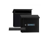 ARREGUI V4084 Pack Bouche d'entrée + Boîte aux lettre en acier pour porte, mur et portail, Fente de 32,5 x 3 cm, Taille M (Courrier A4) Résistant aux intempéries, Installation facile, Noir