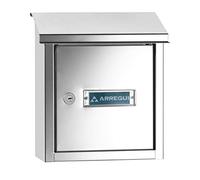ARREGUI V4097 Boîte aux lettres en acier inoxydable pour porte, mur et portail, Boîte aux lettres intérieure avec fente de 23 x 4 cm, Taille S (Courrier A5), Anticorrosion, Installation facile, Inox