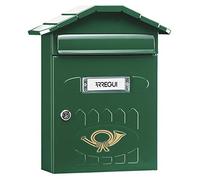 ARREGUI Villa E5003 Boîte aux Lettres Individuelle en Acier, Taille M (Courrier Format A4, Magazine), Boîte aux Lettres Murale de Grosse épaisseur, Anti-Pluie, Facile à Installer, Vert