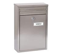 ARREGUI Zaguán E5757 Boîte aux Lettres en Acier Inoxydable, Taille S (Courrier format A5), Boîte aux Lettres Extérieure Individuelle, Avec fente arrière, Anticorrosion, Facile à Installer, Inox