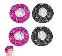 ArrErr Lot de 4 bonnets de conditionnement en aluminium réutilisables pour traitement des cheveux en profondeur, après-shampooing, douche, permanente, bain, douche, masque de teinture chauffante,