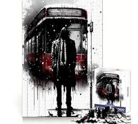 Arrêt de Bus pour Les apparitions Puzzle 1000 pièces pour Adolescents Défi Intelligent Passe-Temps Relaxant Coffret Cadeau de Noël (38x52cm)