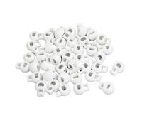 Arrêt de cordon SOURCING MAP 40pcs 7mm 1-Trou tête ronde Bloque-cordon Glisser Corde Vêtement Sac dos Lacet Camping Mercerie Blanc