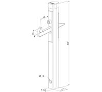 Locinox Butoir UGC, Profil 500 x 57 x 42 mm, Hauteur Verst. 40 mm, Aluminium argenté Verrou de Portail 1 pièce, Silber pulverbeschichtet