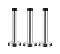 arret de porte Butoir de porte Extra Long, en acier inoxydable, Nickel brossé, for plinthe murale, caoutchouc interieur(75mm)