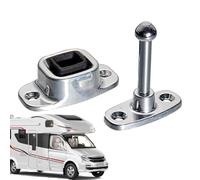 Arrêt De Porte Camping-Car Renforcé En Caoutchouc Et D’Aluminium - Support À Poussoir Et Douille Pour Fourgons Aménagés, Caravanes | Résistant Aux Intempéries Grand Modèle Pied Haut/Court 135g