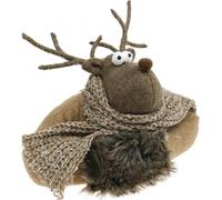 Arrêt de porte Renne Écharpe de l'Avent Feutre brun Figurine de Noël Cerf décoratif Décoration de Noël H19cm